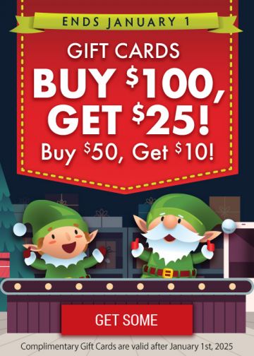 Holiday Gift Card Deal is Here! Buy $50, Get $10!